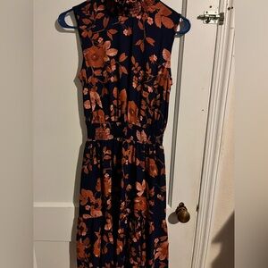 Nanette Lepore Navy Floral Sleeveless Dress Size 2